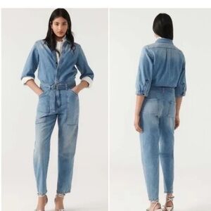 Ba&sh Combinaison Frida Denim Jumpsuit in Blue Size L